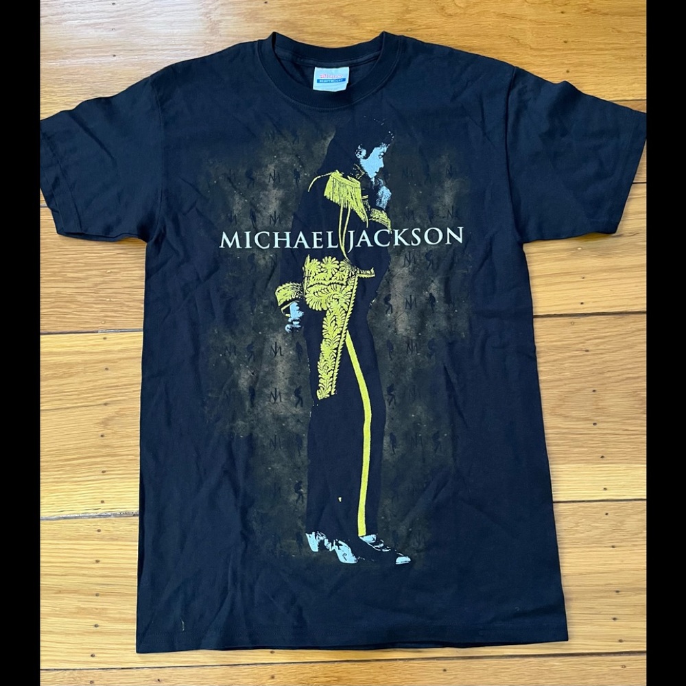 NOS 80sHanes Heavyweight Michael Jackson Graphic TeeBlack Short Sleeve T-Shirt S